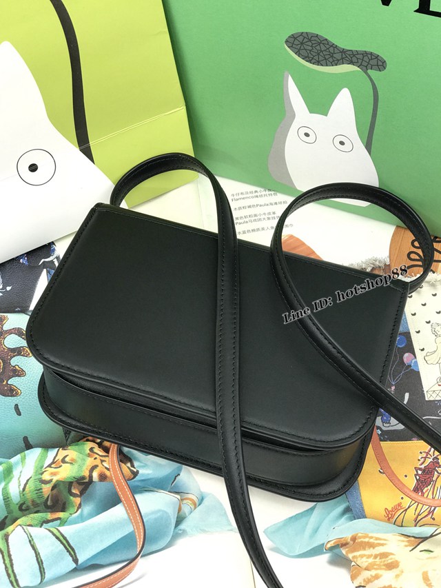 Loewe專櫃全新Goya系列小號肩背包 羅意威爆款黑色絲綢牛皮女士單肩包 型號10338 lyw1422